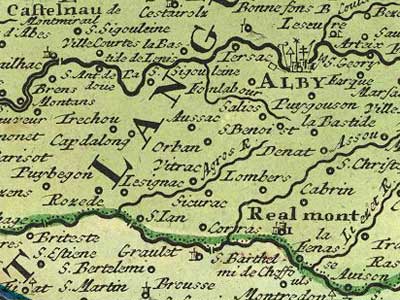 Carte ancienne : Castelnau de Montmirail, Graulhet, Réalmont