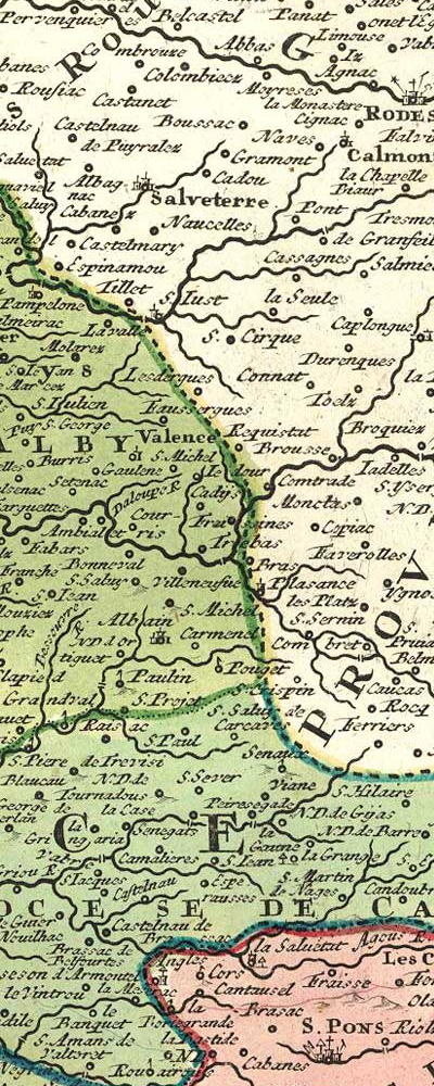 Carte ancienne du département du Tarn